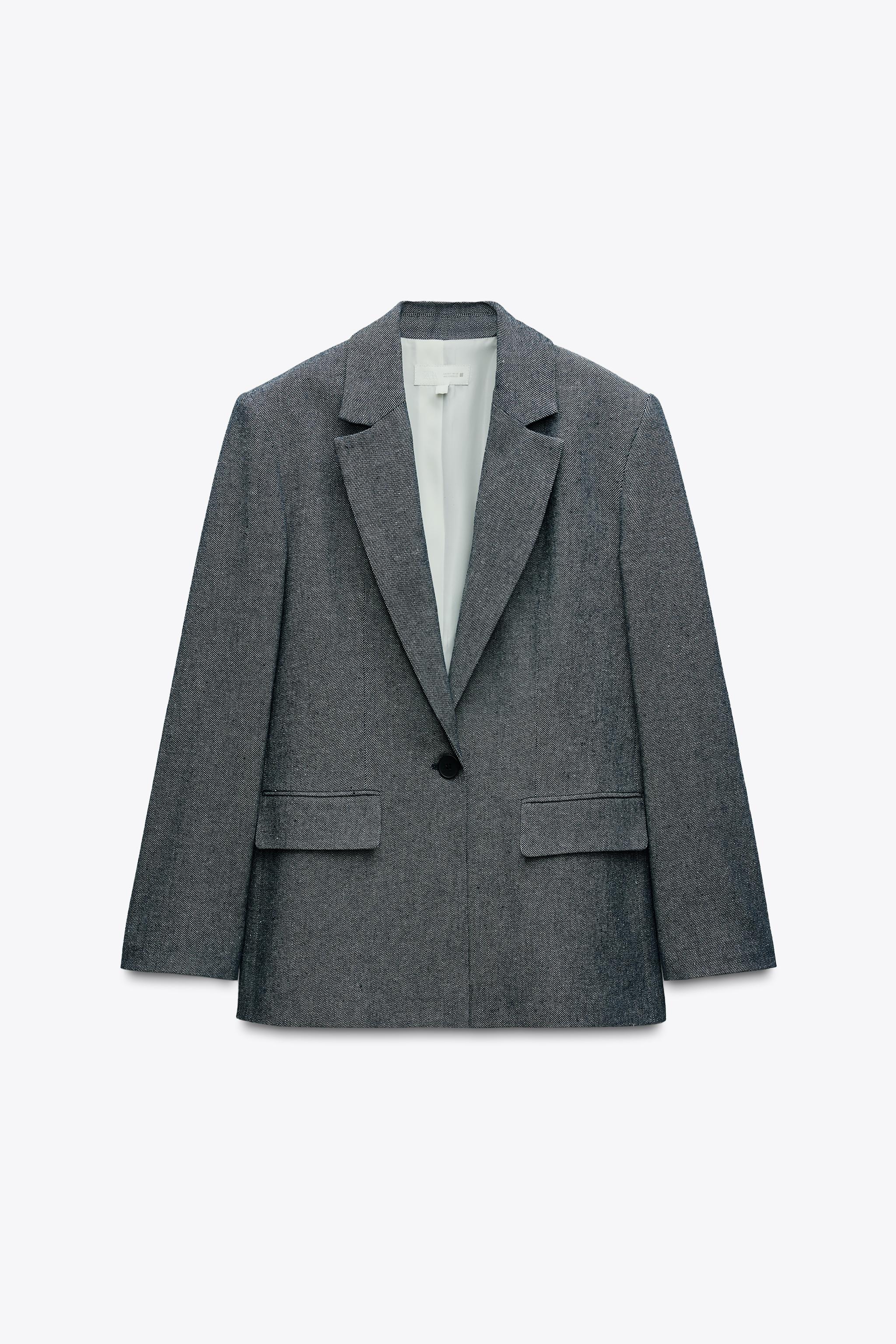 STRAIGHT CUT SHOULDER PAD BLAZER Zara