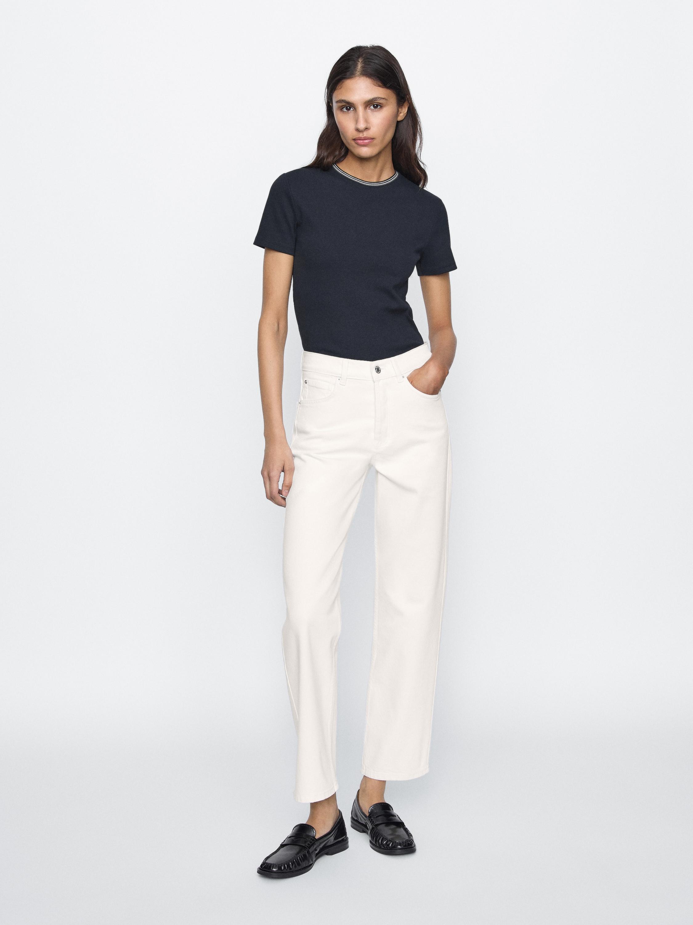 Straight mid-rise jeans Massimo Dutti