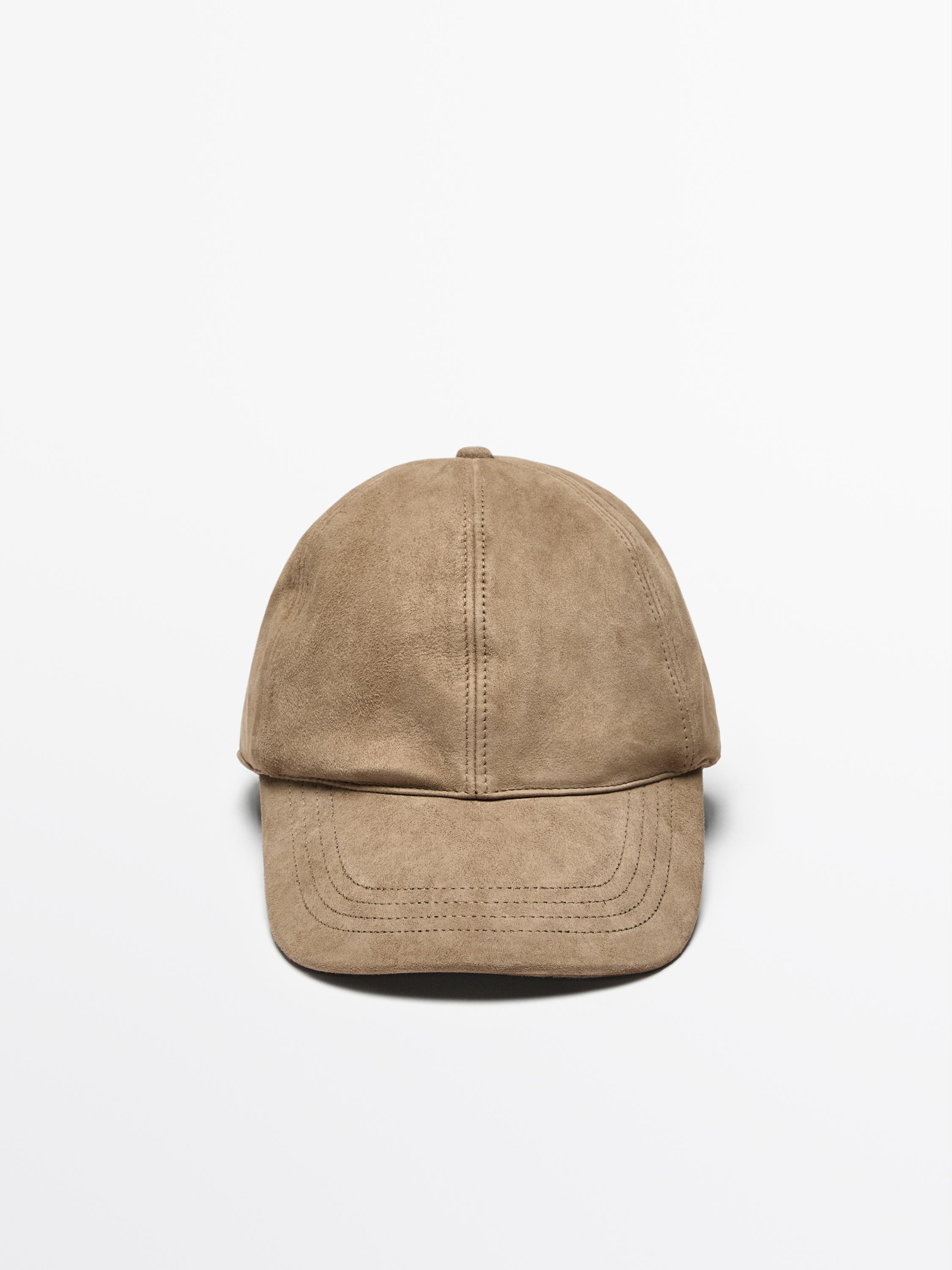 Suede leather cap Massimo Dutti