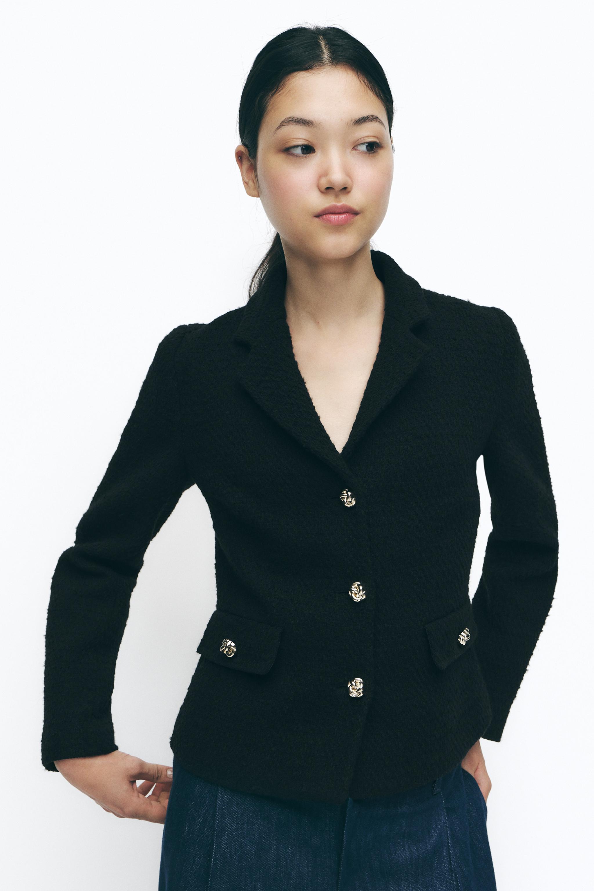 TEXTURED BLAZER WITH EMBOSSED BUTTONS Zara