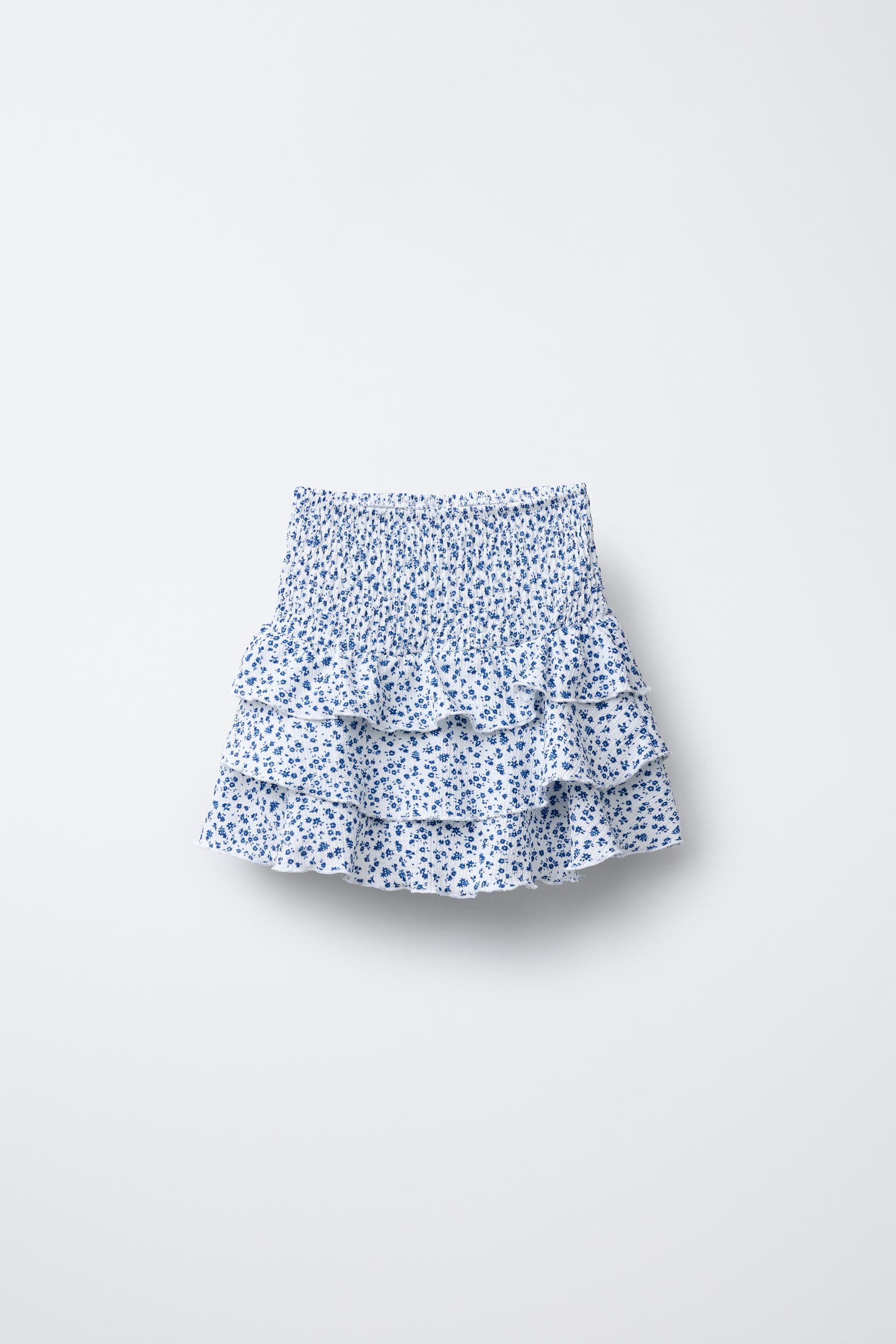 TEXTURED FLORAL SKORT Zara