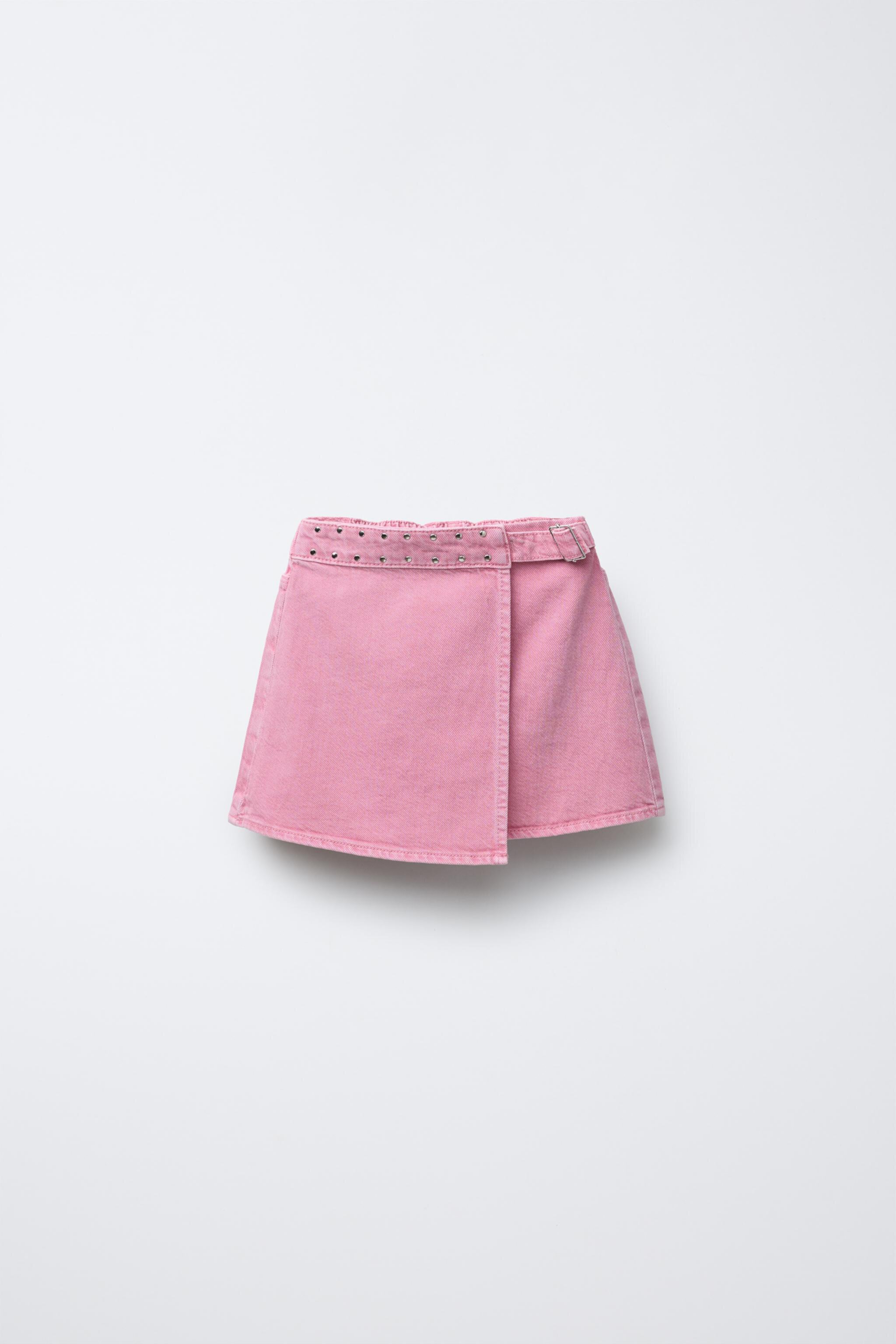 TWILL SKIRT WITH STUDS Zara