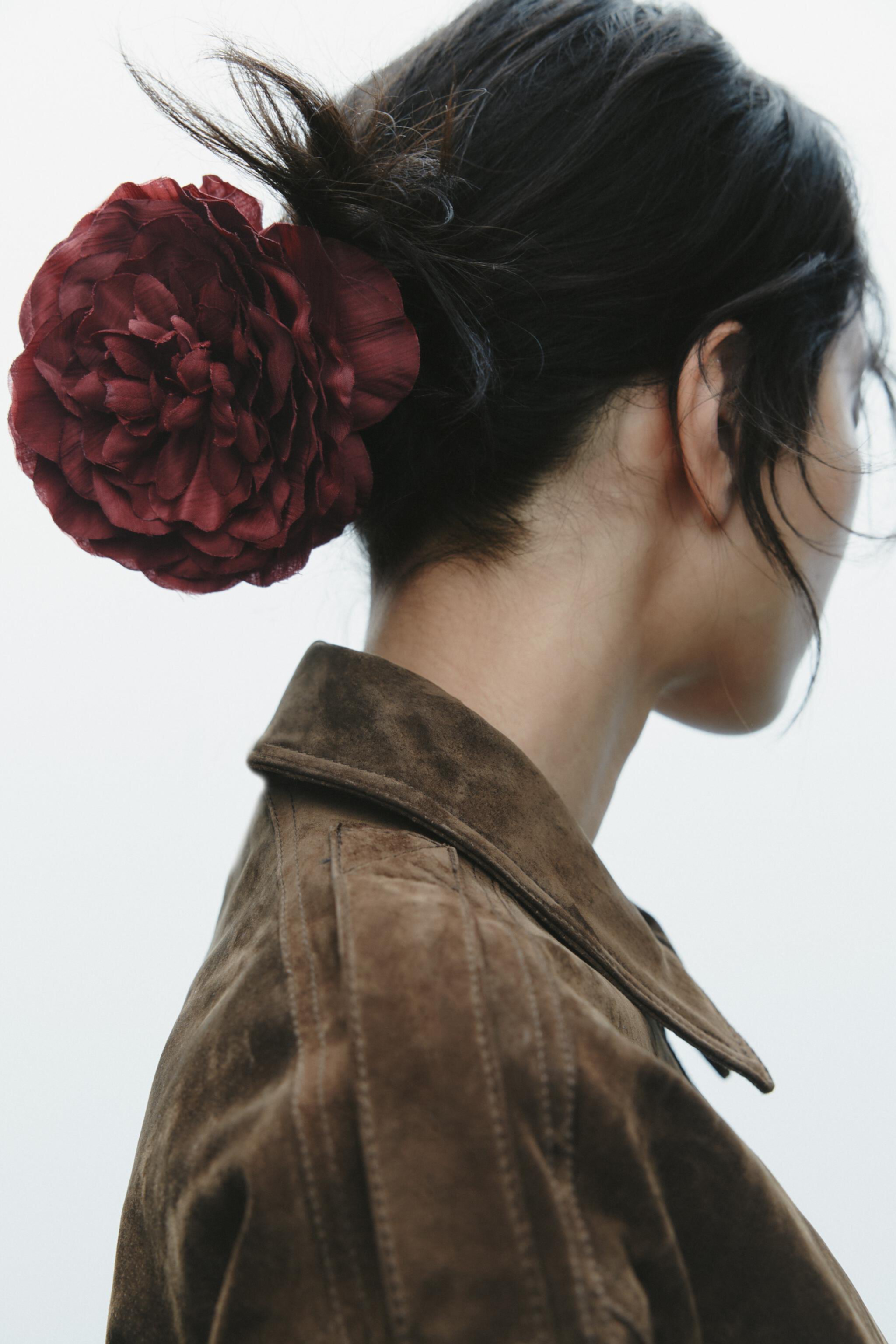 WOVEN FLORAL HAIR CLIP Zara