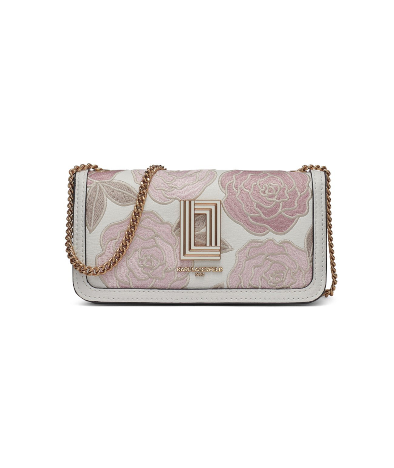 KOSETTE WOC SHOULDER BAG WITH EMBROIDERED FLOWERS Karl Lagerfeld Paris