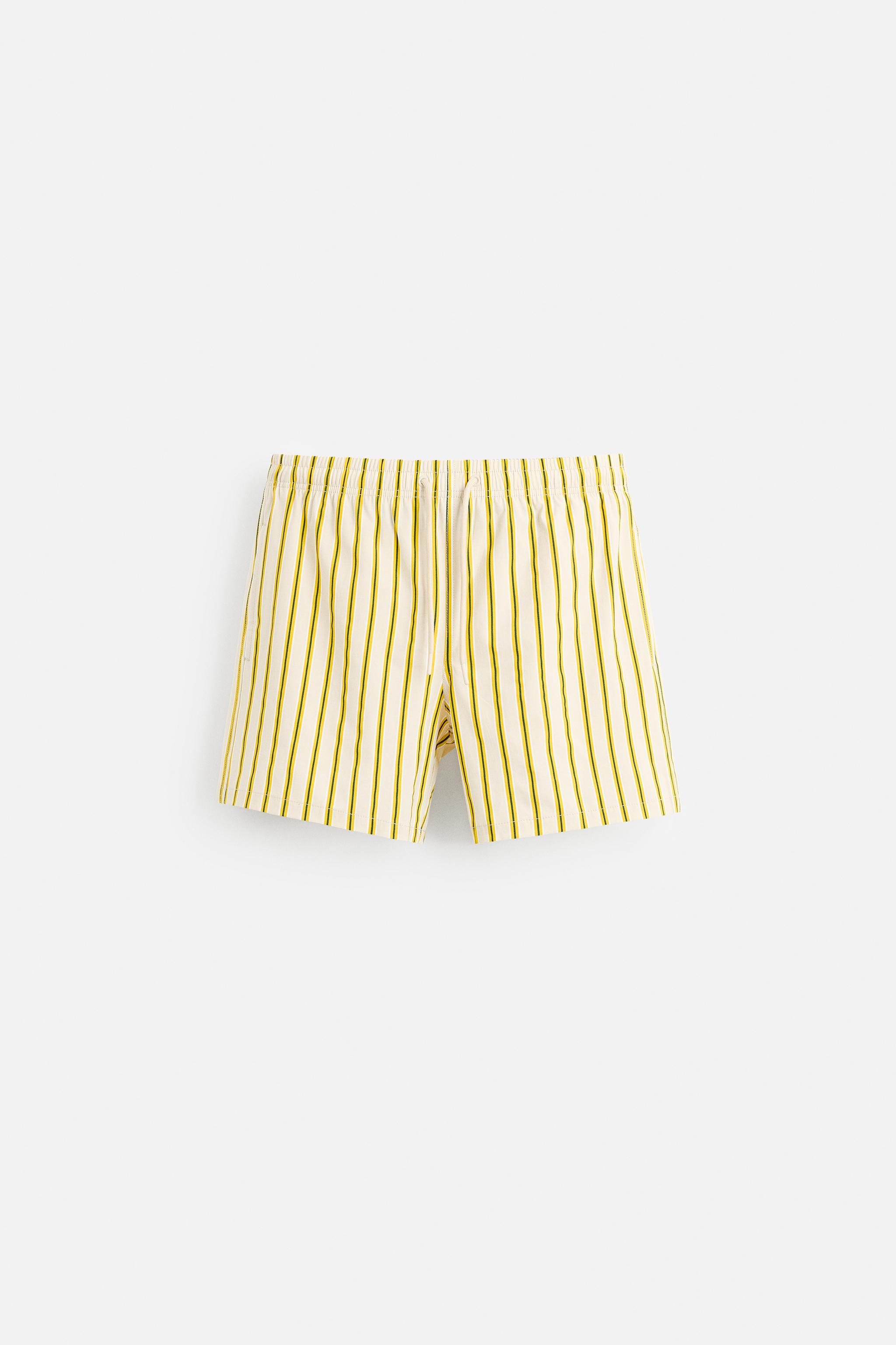 STRIPED REGULAR SWIMMING TRUNKS Zara