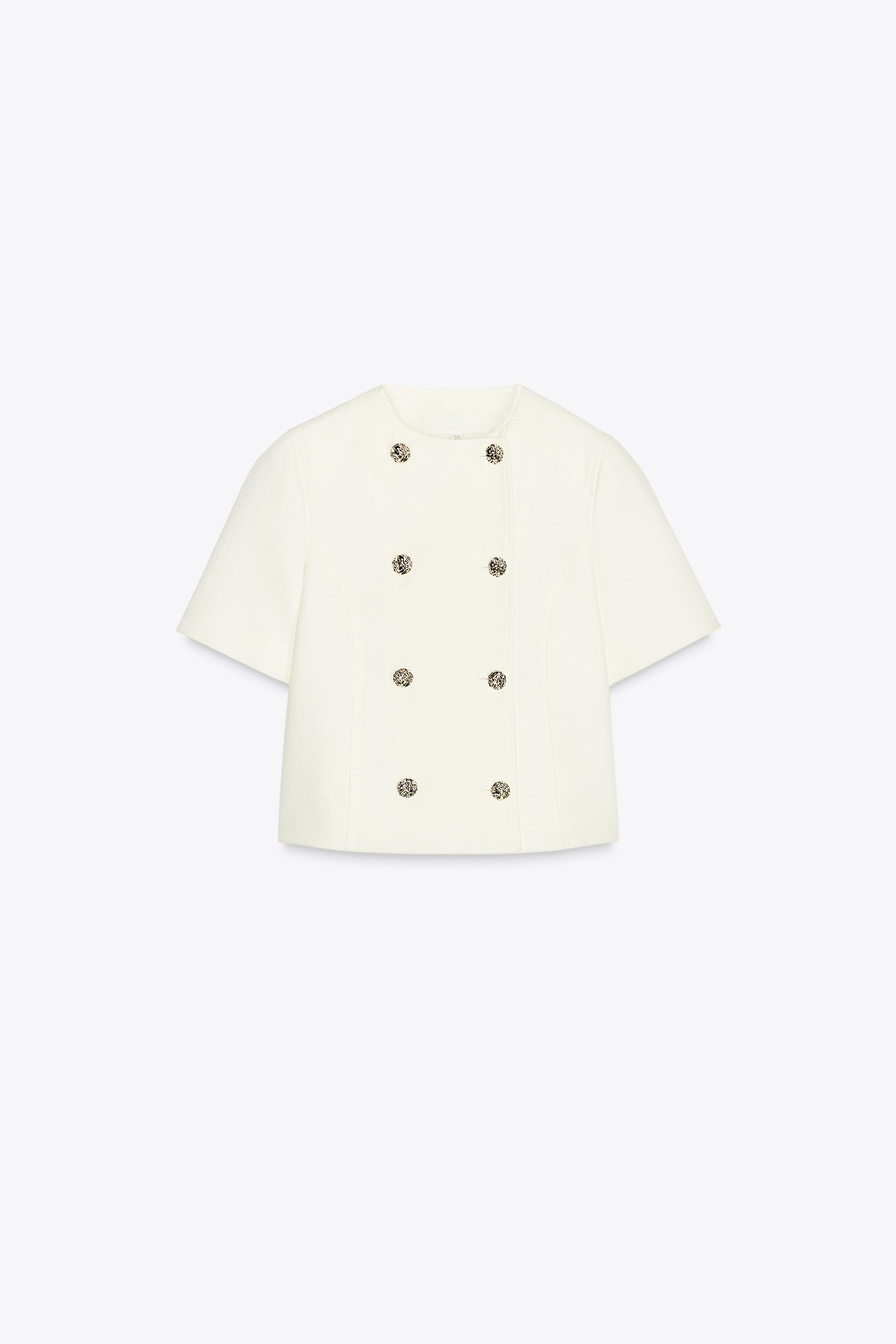 SHORT SLEEVE DOUBLE-BREASTED BLAZER Zara