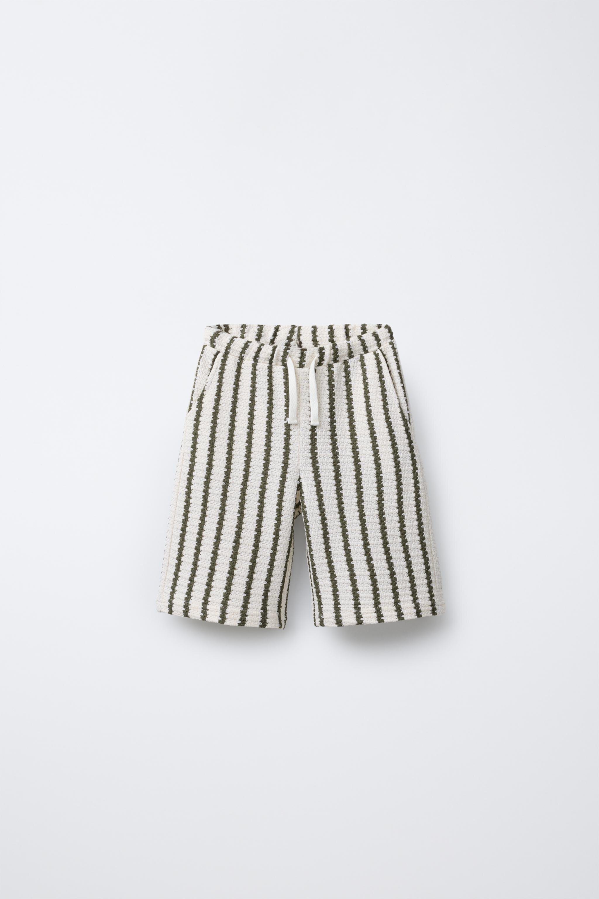 STRIPED CROCHET SHORTS Zara