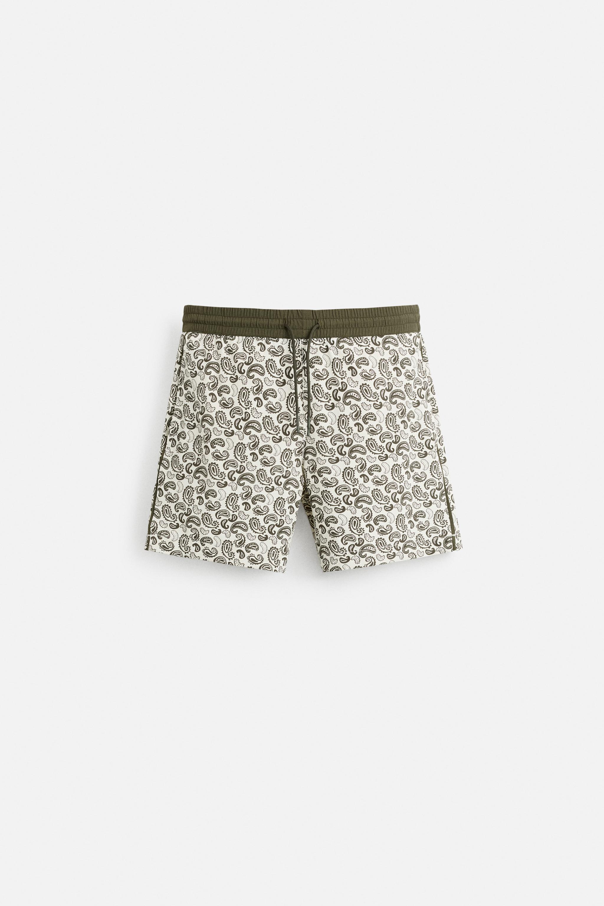 PAISLEY PRINT LONG SWIMMING TRUNKS Zara