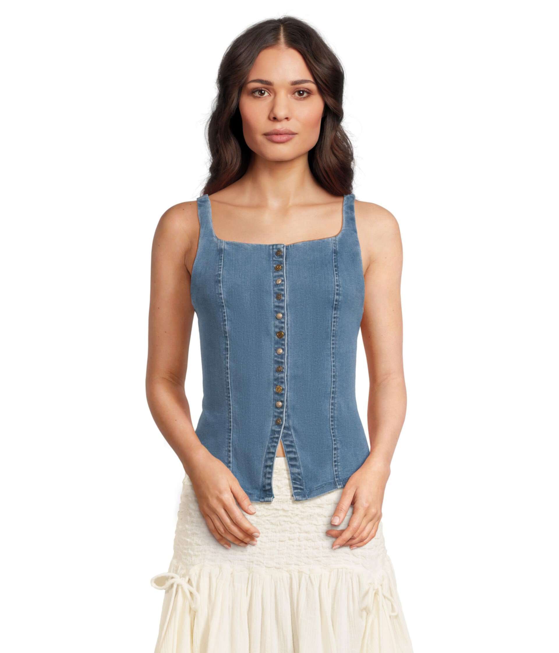 A Moment In Time Denim Vest Free People