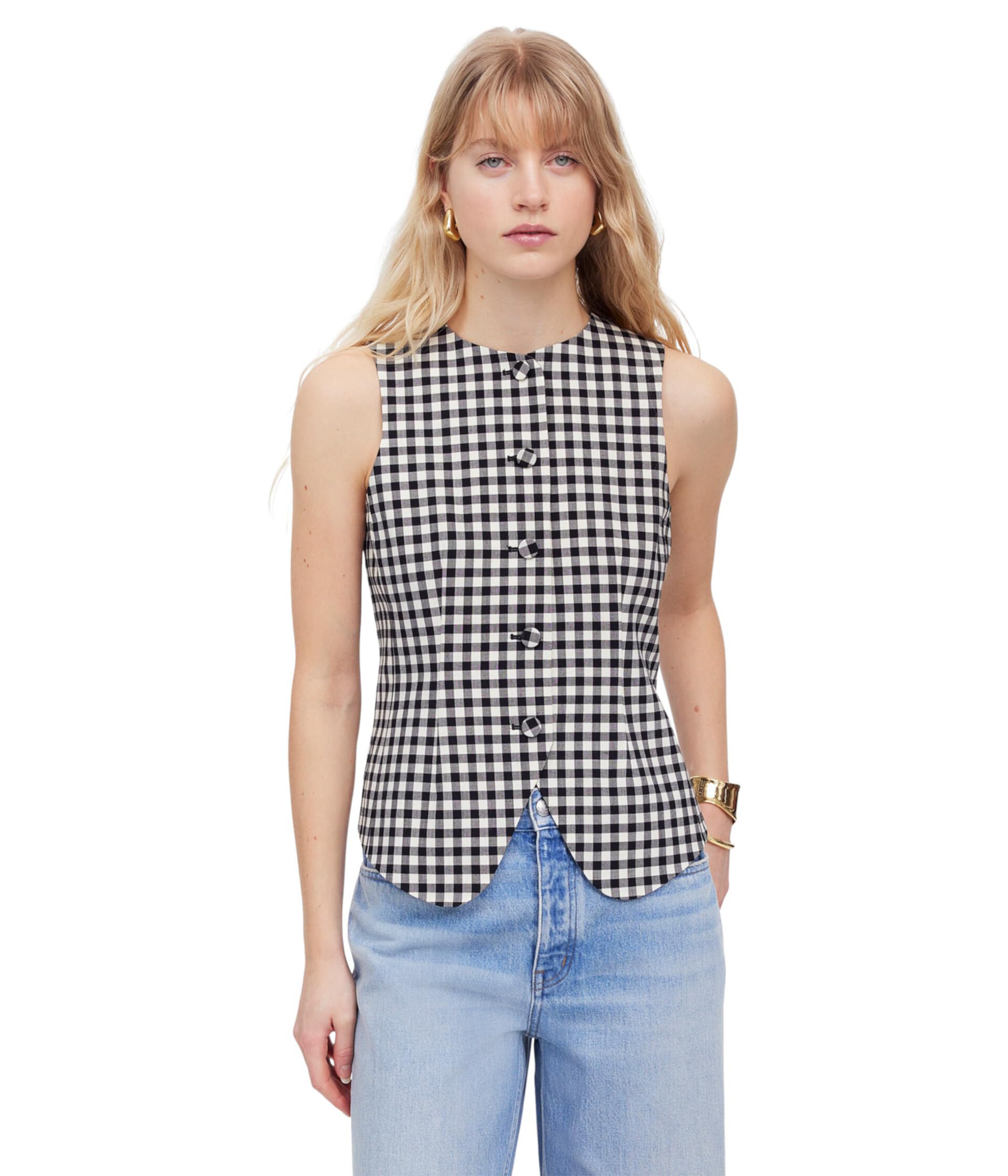 Bayley Vest - Gingham Suiting Madewell