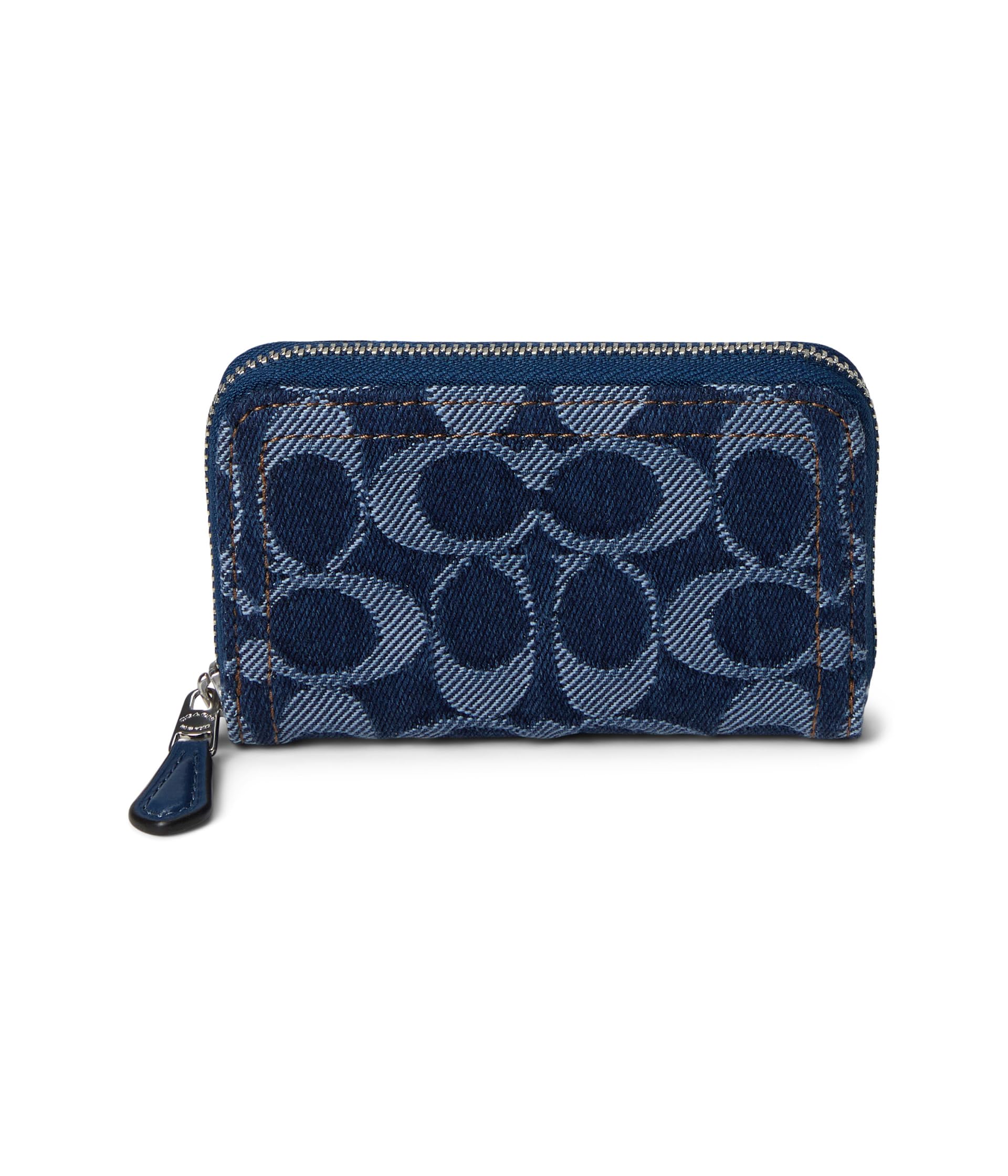 Essential Small Zip Around Card Case In Signature Denim Coach