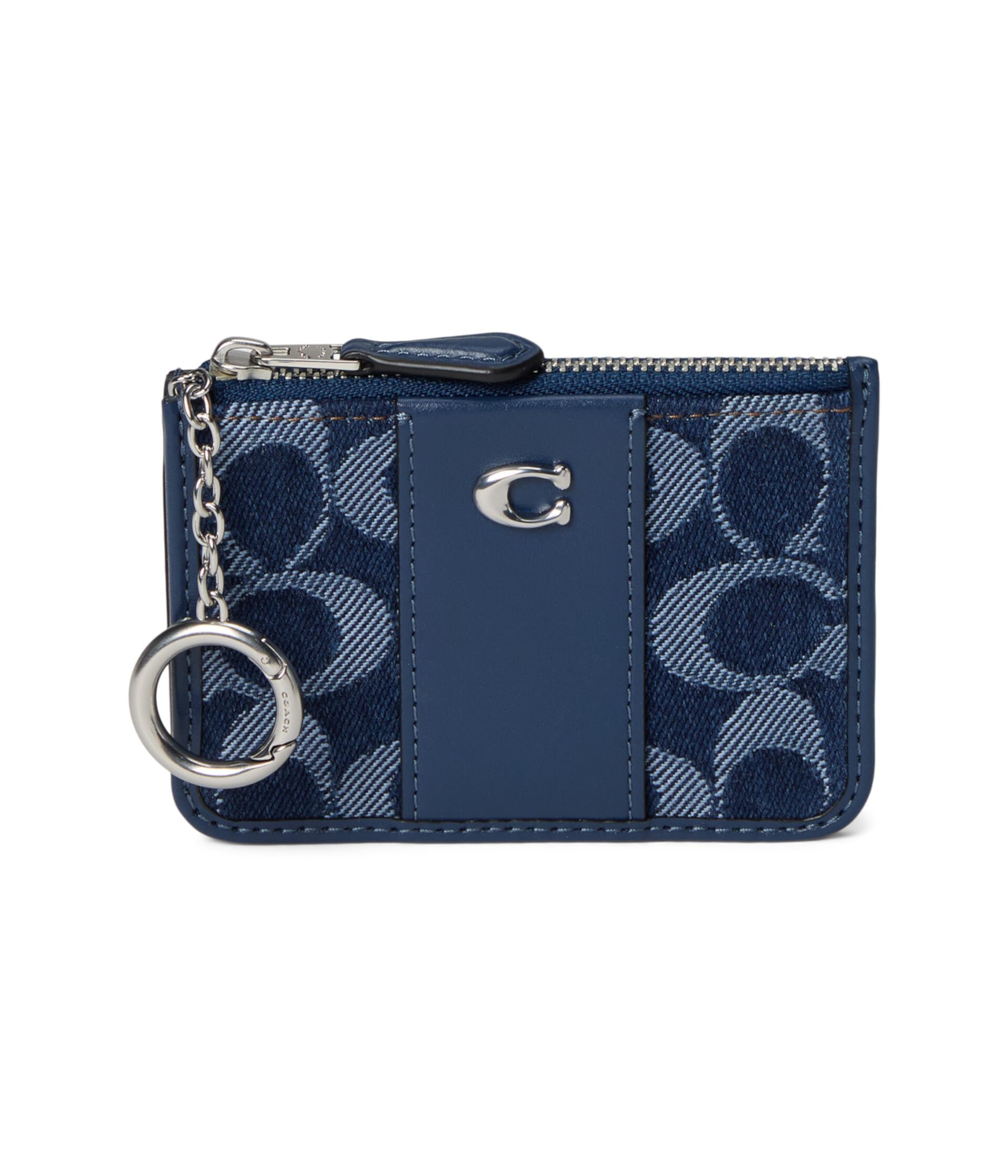 Essential Mini Id Card Case In Signature Denim Coach