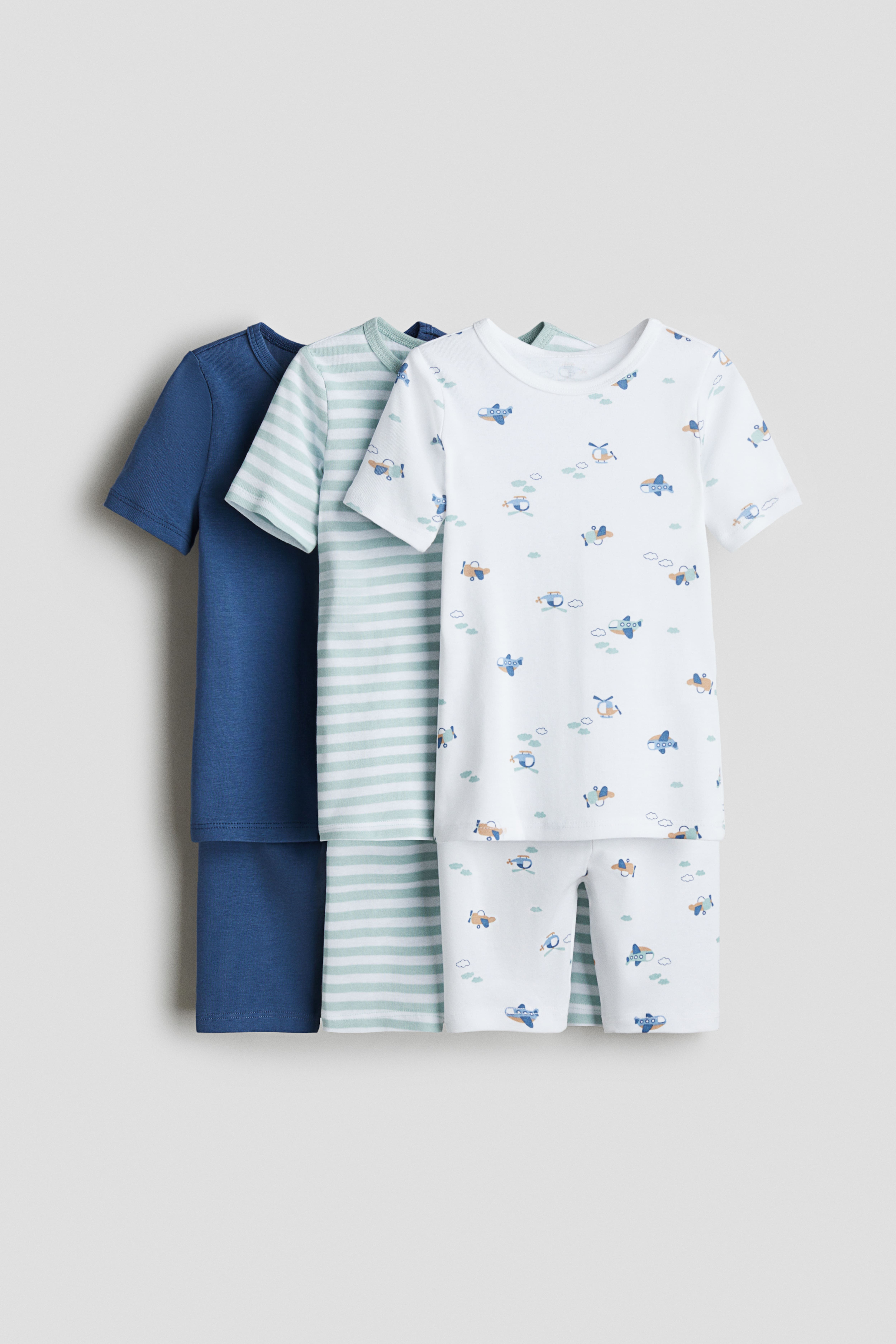 3-pack Snug Fit Cotton Pajamas H&M