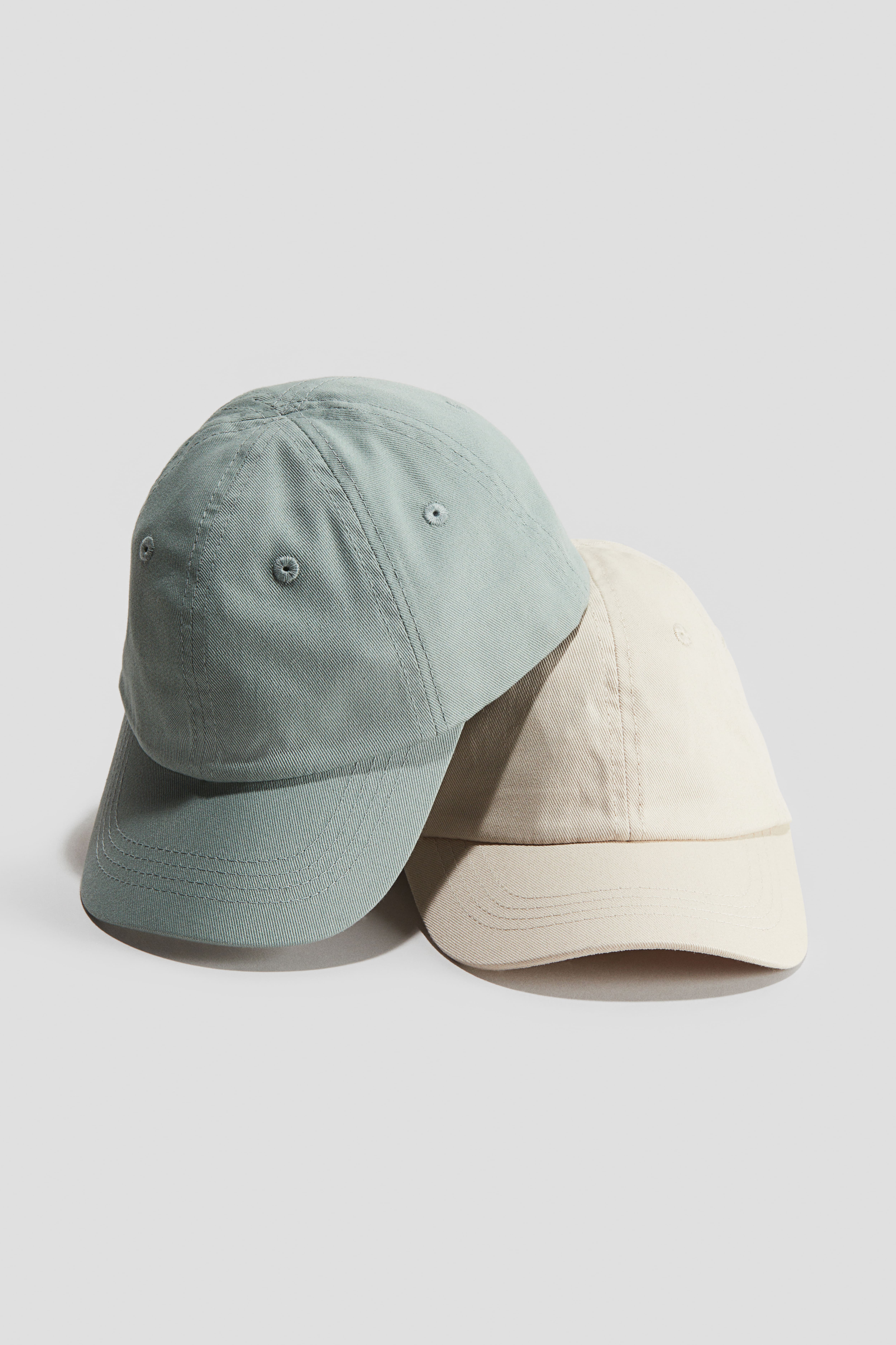 2-Pack Cotton Twill Caps H&M