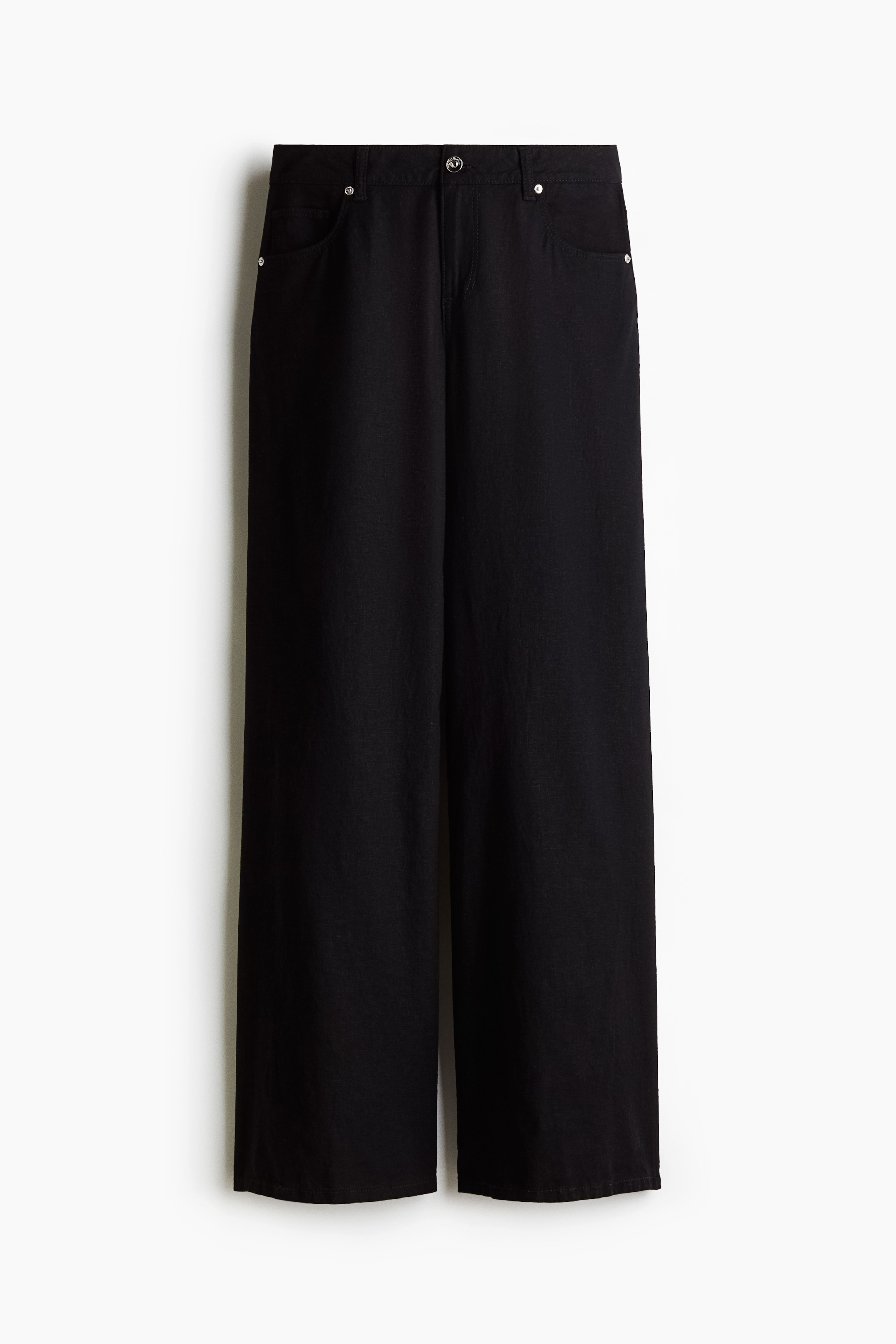 Wide-Leg Linen-Blend Pants H&M