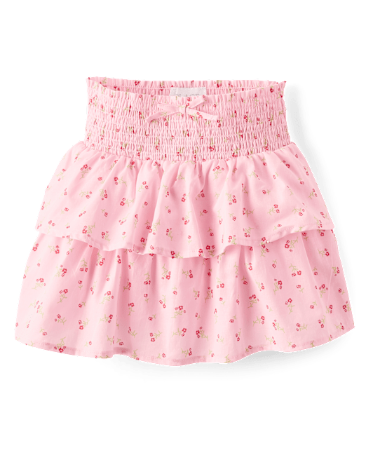 Girls Smocked Tiered Skirt The Children`s Place